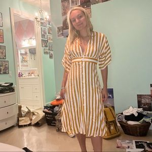 Orange and white striped dress